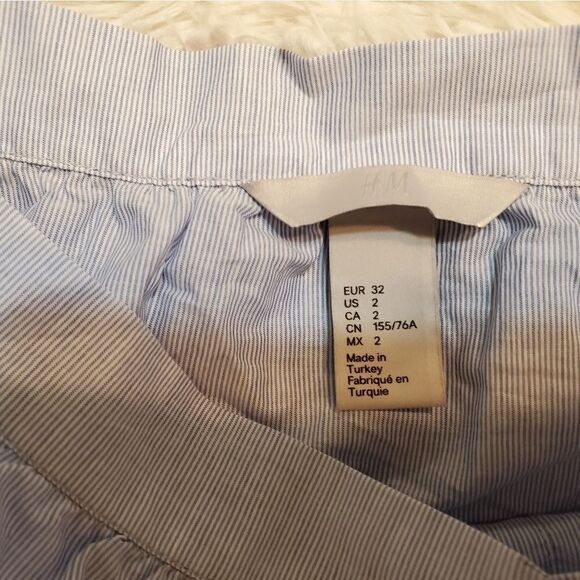 H&M off the shoulder striped button down blouse sz 2 - Picture 2 of 6